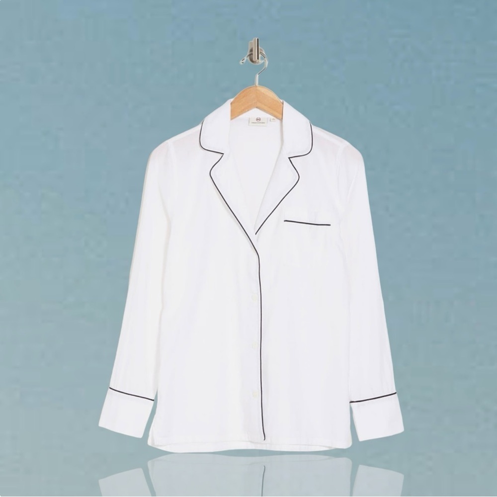 NWT AG Adriano Goldschmied White ‘Iris’ Long Sleeve Button Front Shirt Size S